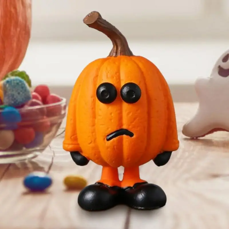 Cute Pumpkin Figurines For Halloween Home Pumpkin Decor Decorative Pumpkin With Lifelike Expressions For Haunted House Bar Party