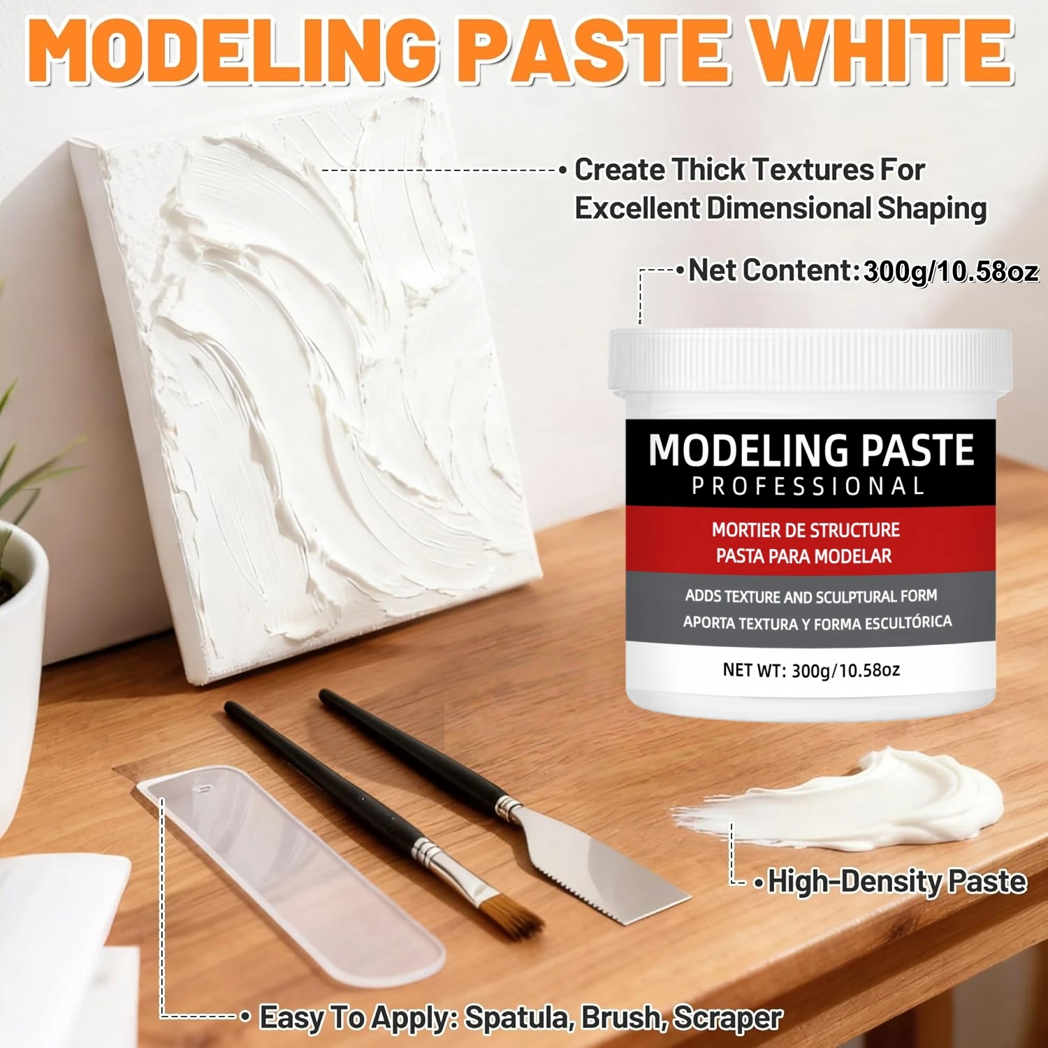 3D Texture Paste for Artists: Easy-to-Use Sculpting Gel for DIY Art, Crafts & Holiday Gifts, Premium Painting & Drawing Supplies