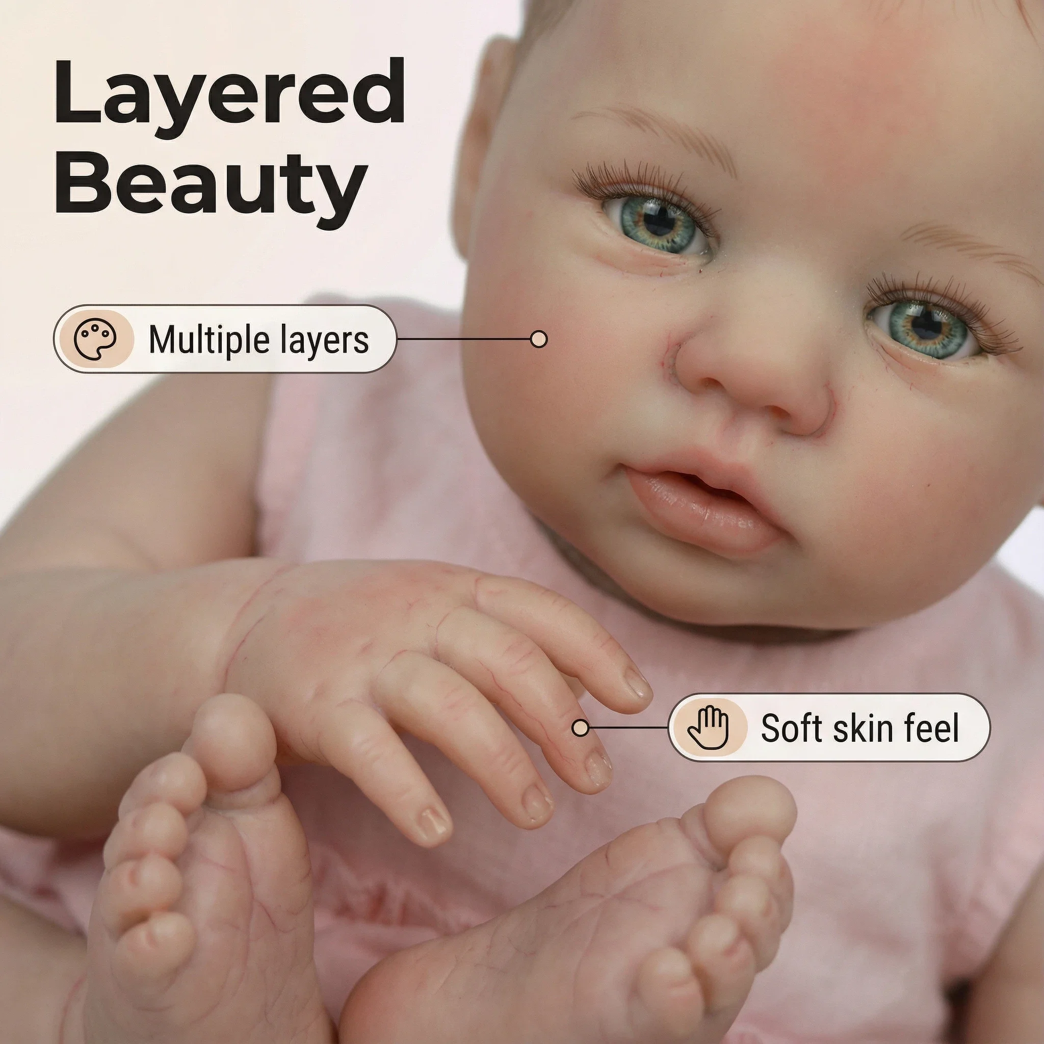 NPK 19inch Silicone Vinyl Reborn Doll Abigail Full Body Cloth Baby Girl Newborn 3D Skin High Quality Gift