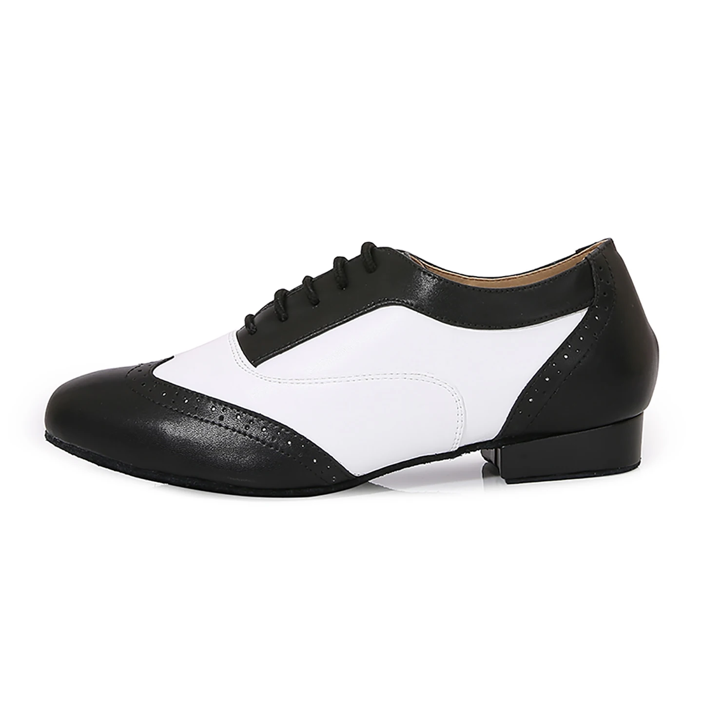 New Men's Latin Dance Shoes with Soft Soles Black and White Contemporary Dance Shoes Performance and Competition Dance Shoes