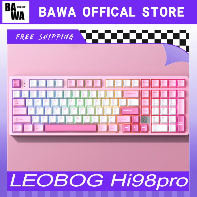 

LEOBOG Hi98Pro Mechanical Keyboard Aluminum Three Mode Hot Swap Wireless Gaming Keyboard Customized Gasket PC Gamer Accessories