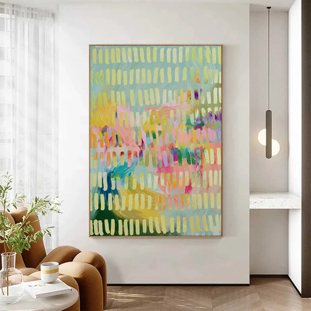 Abstract Modern Colorful Watercolour Golden Hour/Floral Sky Poster Canvas Painting Wall Art Pictures Home Living Room Decor