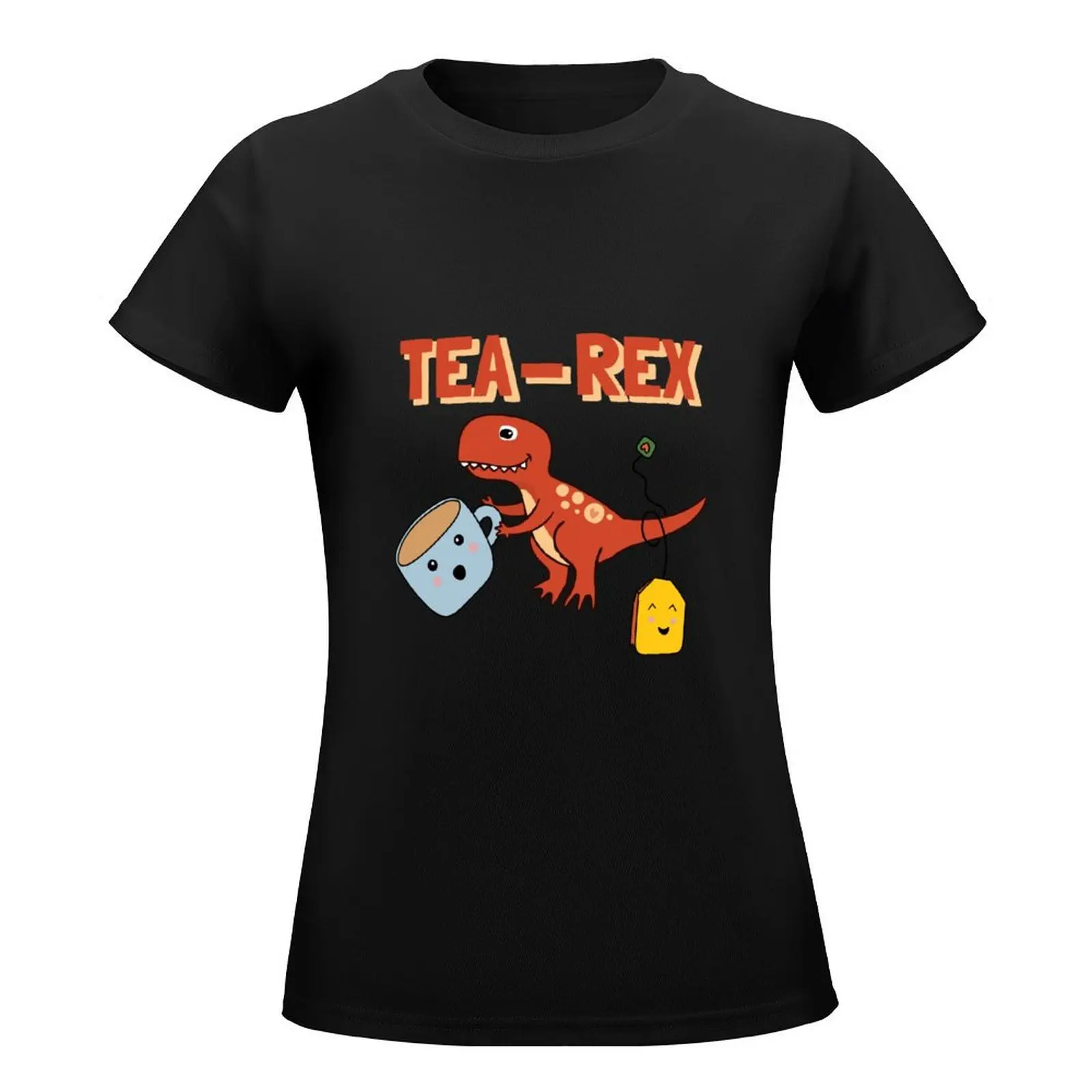 Red Tea-rex T-Shirt Short sleeve tee female anime clothes summer blouses woman 2024