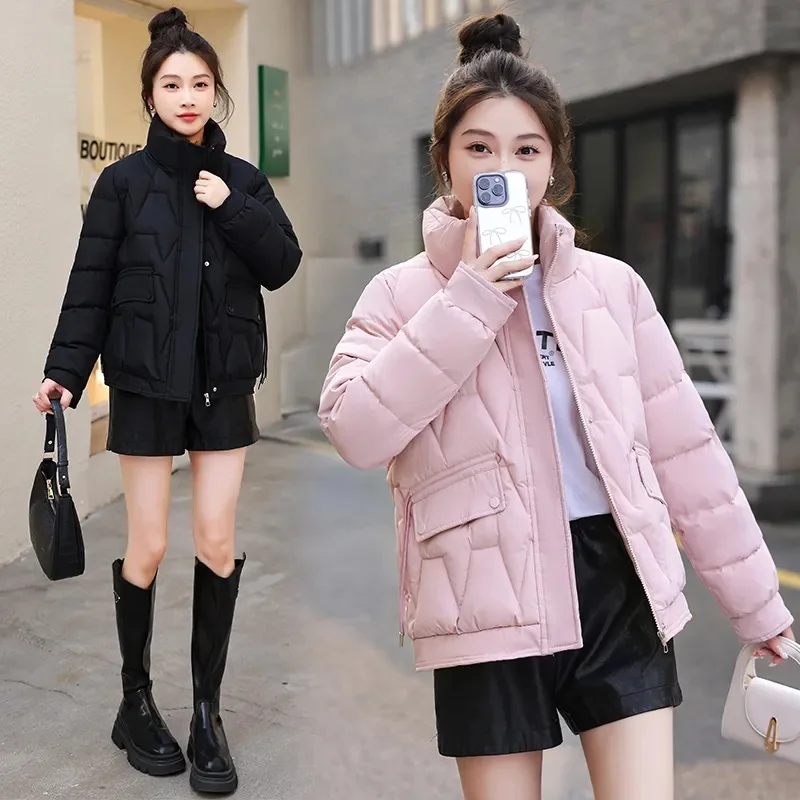 Oversized Fashion Parkas Jacket Women\'s Winter 2024 Loose Cotton padded Student Puffer Coat Thicken Warm Outerwear Female Overco