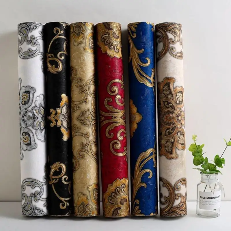 Europese Stijl Luxe Damast Behang Roll 3D Reliëf Pvc Verdikte Muurschildering Decor Wallpapers voor Woonkamer Slaapkamer - afbeelding 2