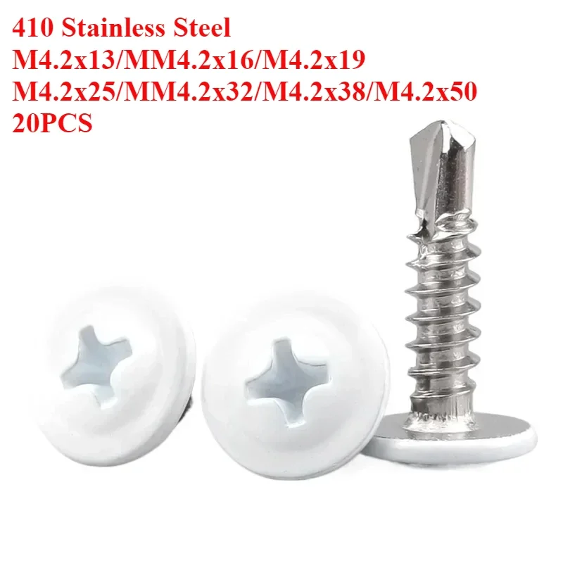 

410 Stainless Steel Wood Screws Whitescrew White Steel Cover Wooden Door Plug Metal Wkręty Do Blachy Białe Metal Thread Cover