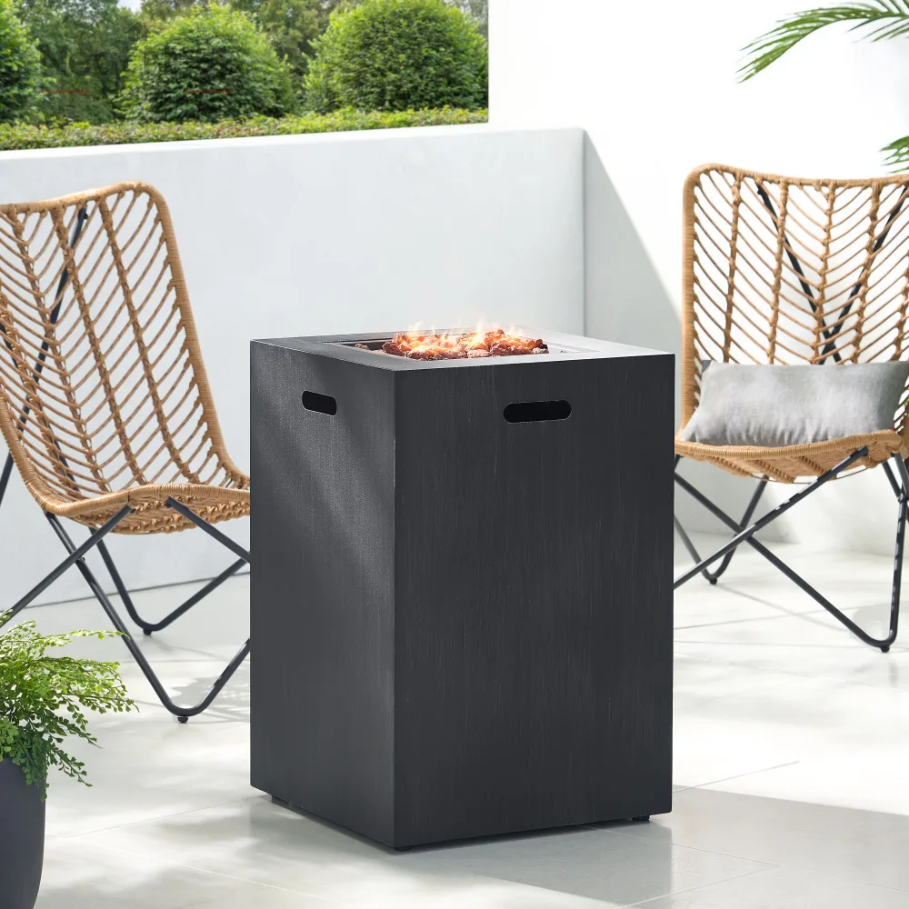 

fire pit outdoor Smokeless,19.5"Outdoor 30,000 BTU Propane Fire Pit,Tank Inside,Safe and Low-key Design,IRON FRAME,Brushed Black