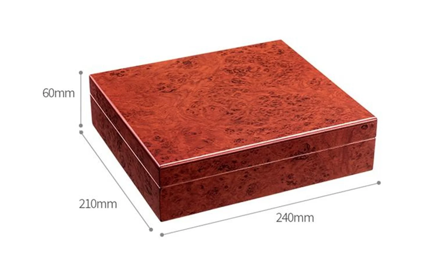 

Desktop Cigar Humidor Box, 25 - Cigar Capacity with Humidity Control & Pest Resistance - Spanish Cedar Wood Piano Paint