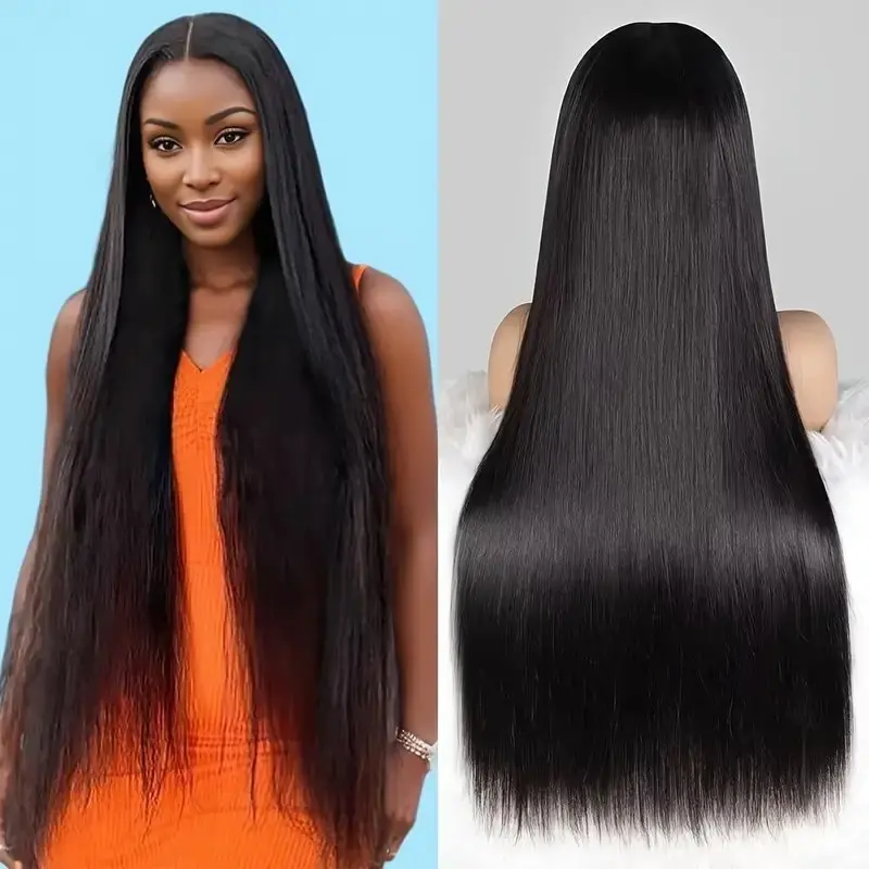 Rosabeauty 13x6 Straight Lace Front Wig Human Hair 40 Inch 13X4 Frontal 5X5 Glueless Ready to Wear Wigs 250% Density For Women