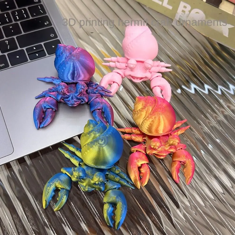 Active Joint 3D Printing Hermit Crab Novelty Simulation Hermit Crab Ornament Cartoon Durable Hermit Crab Model Offices