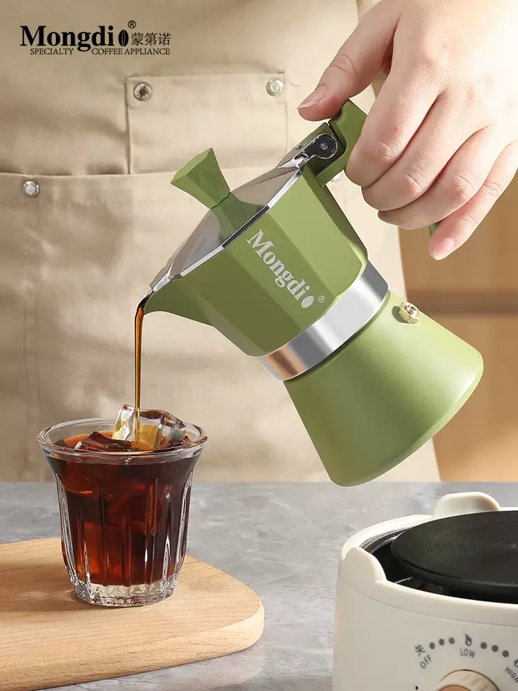 ماكينة صنع القهوة بموقد موكا من الألومنيوم سعة 90 مل، ماكينة صنع القهوة بوعاء موكا لصانع قهوة الإسبريسو