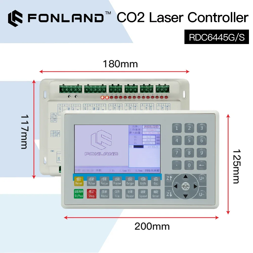 Imagem -03 - Controlador de Gravação a Laser Fonland Ruida Rdc6445 Rdc6445g Rdc6445s Upgrade Suporte Lightburn Máquina de Gravação a Laser Co2