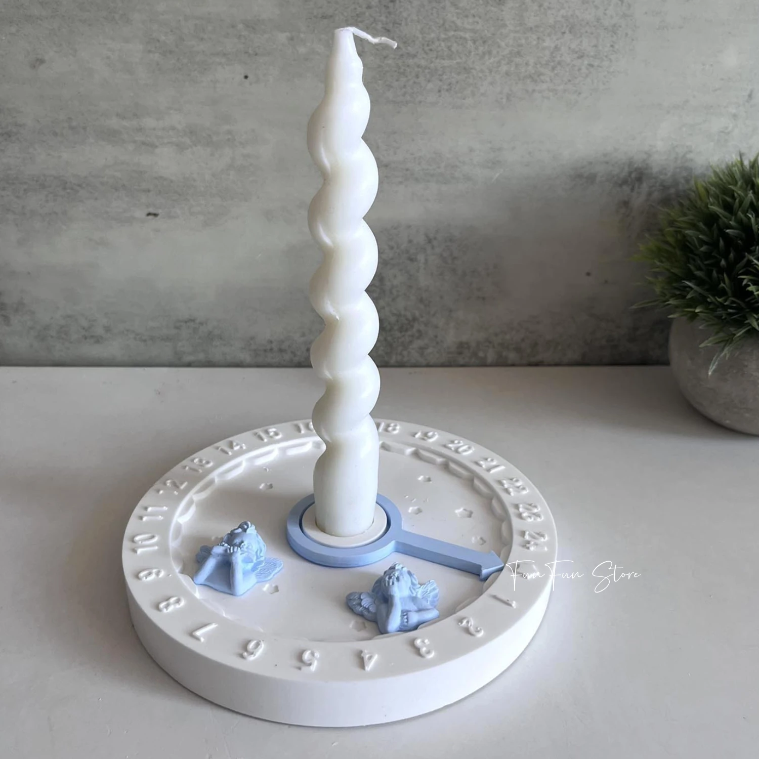 DIY Advent Pointer Clock Candlestick Silicone Mold Handmade Digital Clock Christmas Countdown Decorative Plaster Drop Glue Mold