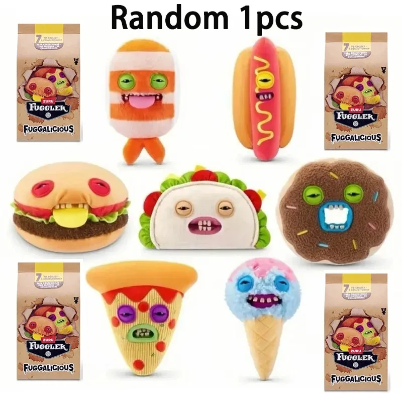 Original Fuggler Hässliche Zähne Monster Plüschtiere Katzen-Bären Plüsch-Schlüsselanhänger Nuggets Anhänger Taschenanhänger Hamburger-Puppen Zufällig 1 Stück – Detail 10