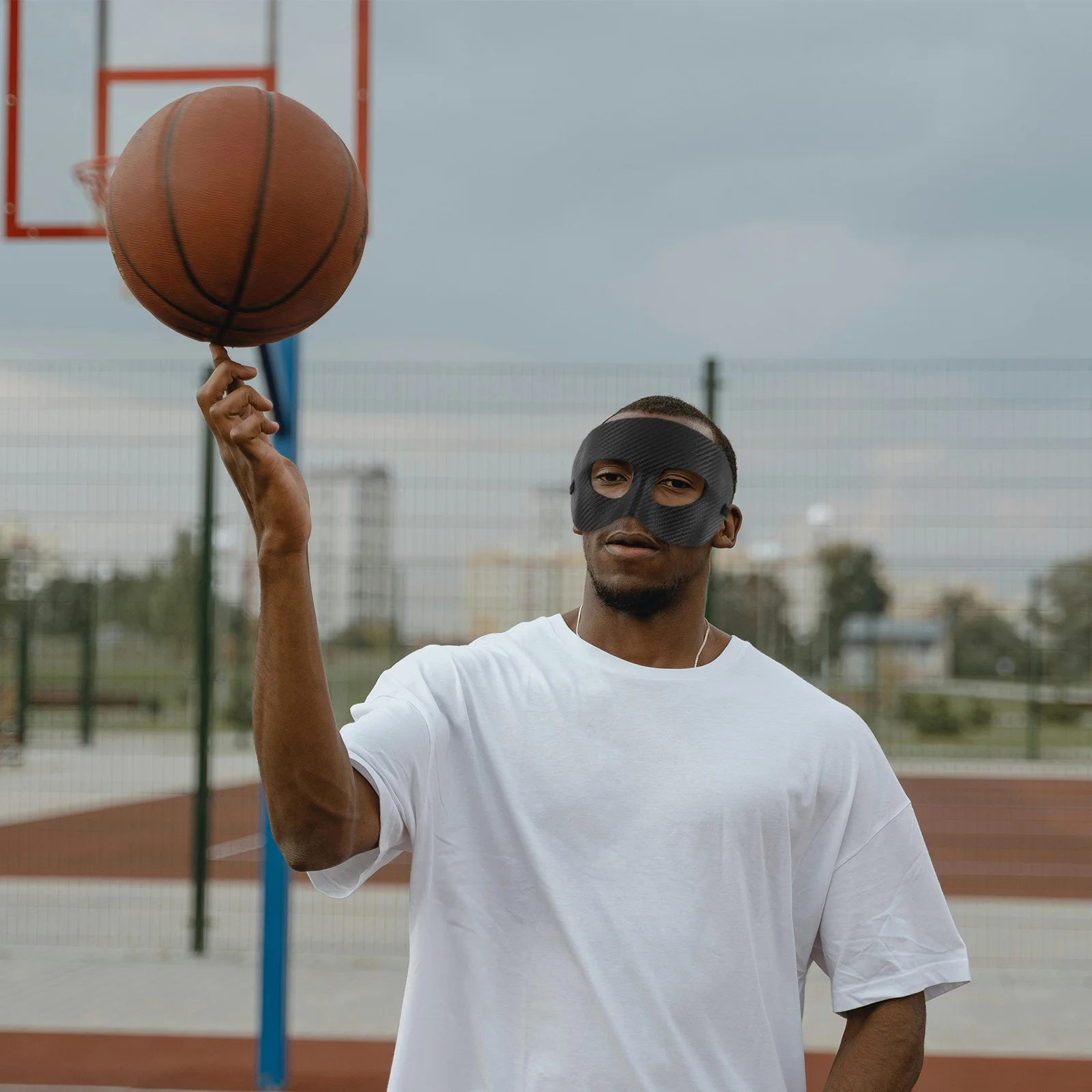 Nose Cheek Protective Sports Mask for Men Black Face Guard Football Basketball Competition Breathable Masquerade Mask