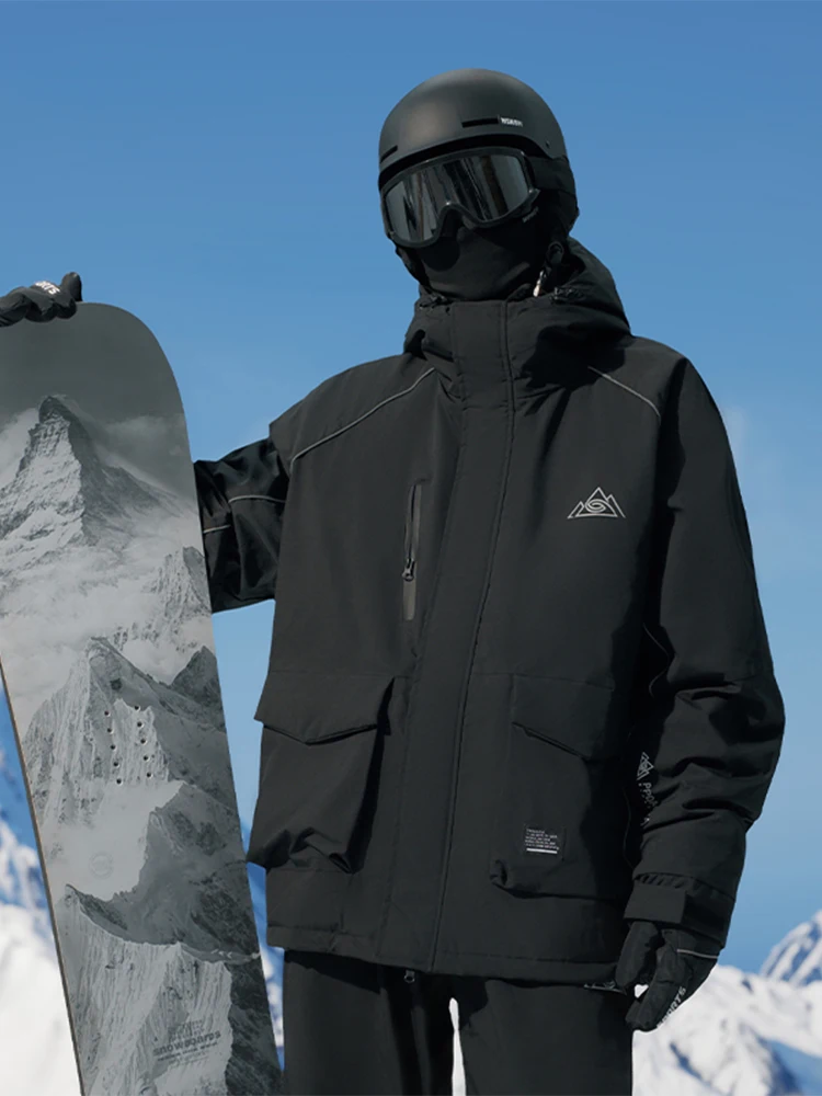 

Men's Winter Outdoor Climbing Waterproof Jaet American Sle Cold Resistant Snowboard Clothes Casual Loose Fit Polyester Fiber