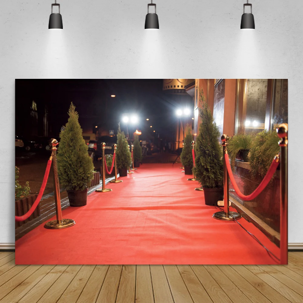 Laeacco tappeto rosso palcoscenico Bithday fotografia sfondo bambino bambini ritratto Poster personalizzato sfondo fotografico photocstudio