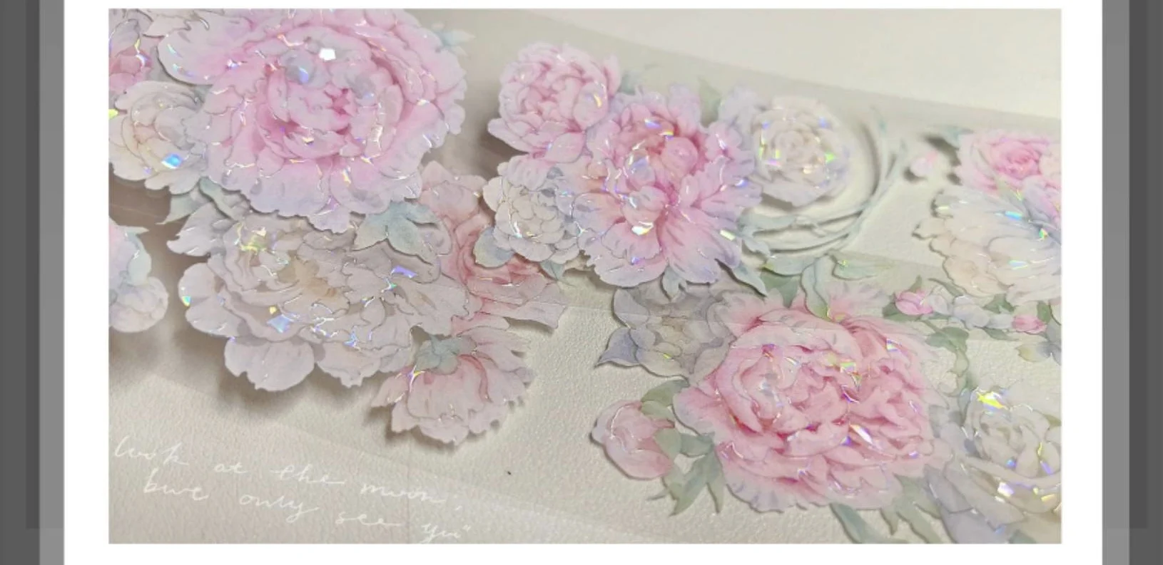 Imagem -03 - Floral Washi Tape Shell Brilho Claro Cor Macia Rosa