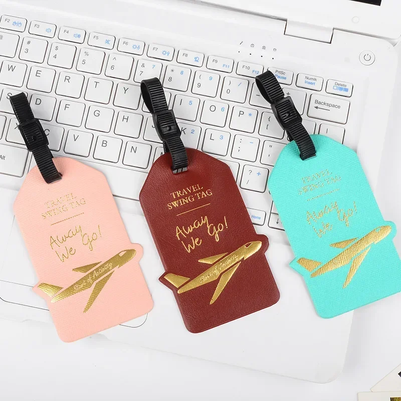 New PU Leather Luggage Tags Travel Accessories Suitcase Tags Fashion Portable Travel Label ID Address Holder