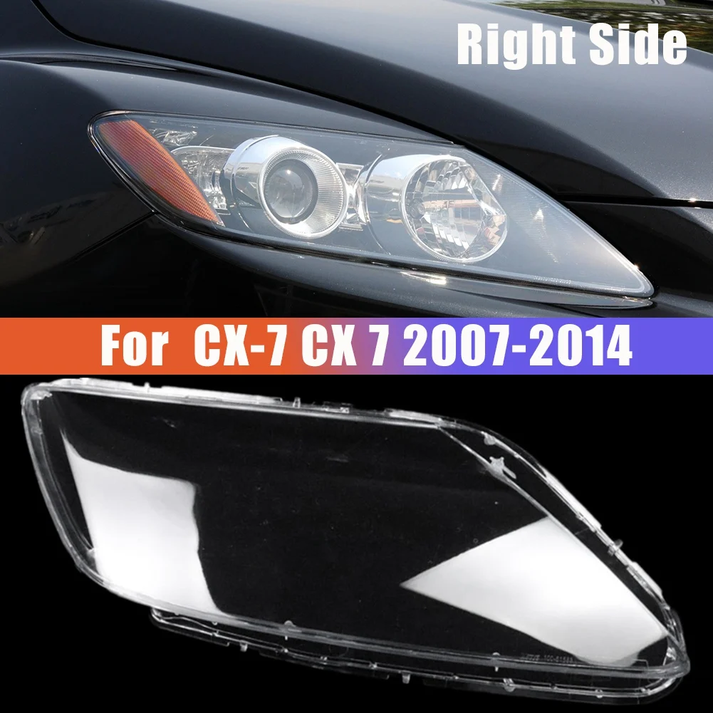 1Pair Left+Right for Mazda CX-7 CX 7 2007-2014 Car Headlight Lens Cover Head Light Lampshade Front Light Shell Cover