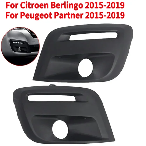 Rejilla de luz antiniebla del parachoques delantero para Peugeot Partner 2015-2019 rejilla de parachoques delantero del coche para Citroen Berlingo cubierta de rejilla de luz antiniebla