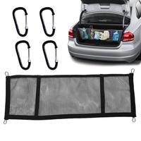 Trunk Cargo Net Elastic Car Roof Net Multifunction Trunk Hangable Bag With 4 Carabiners High Load Bearing Trunk Net Organizer