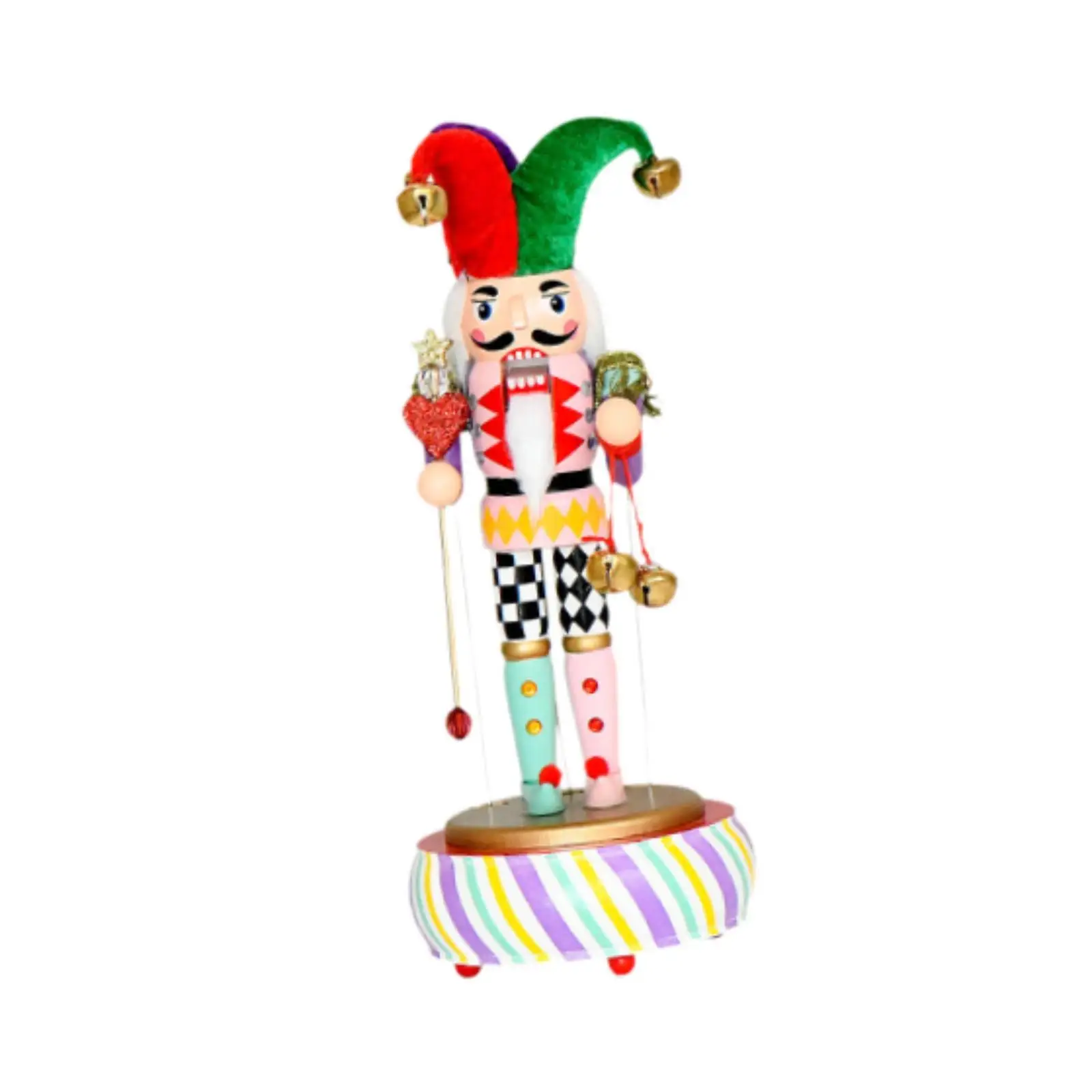 Clown Dancer Nutcracker Collectible Ornament Wooden Nutcracker Figurine Decoration for Holiday Desktop Christmas Gifts Friend