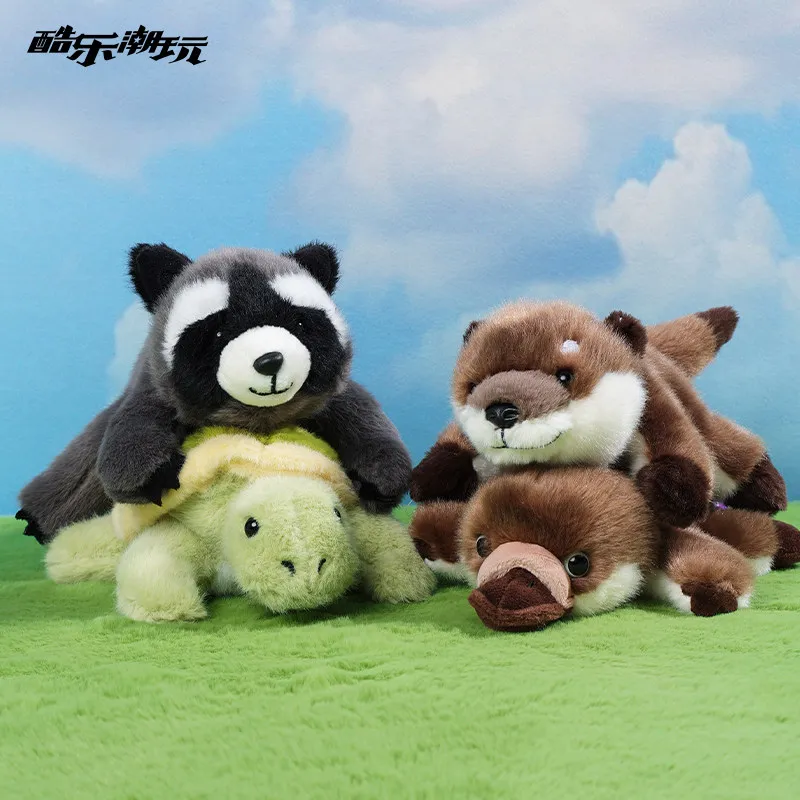 Stuffed  Toy Kid Gift Cute Lying Down Animals Red Panda Fox Penguin Platypus Cat Otter Magnetic Suction Soft Plush Dolls Gift