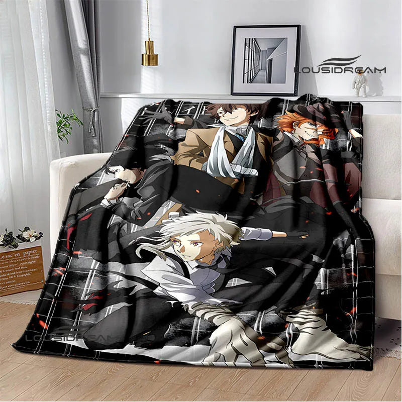 Cartoon bungou stray dogs printed blankets Picnic blanket Warm Flannel blankets Home bed linings blankets for beds Birthday Gift