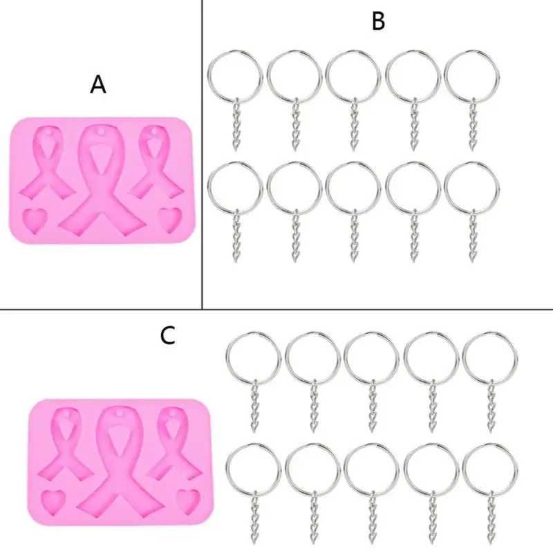 

DIY AIDS Awareness Bow Keychain Silicone Epoxy Mold DIY Ornament Pendant Jewelry Crafting Mould for Love Gift