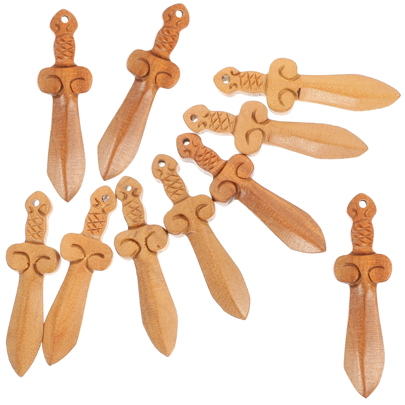 

10pcs Chinese Peach Wood Carving Hanging Pendant Durable Home Decoration Creative Design Office Desktop Ornament Gift For