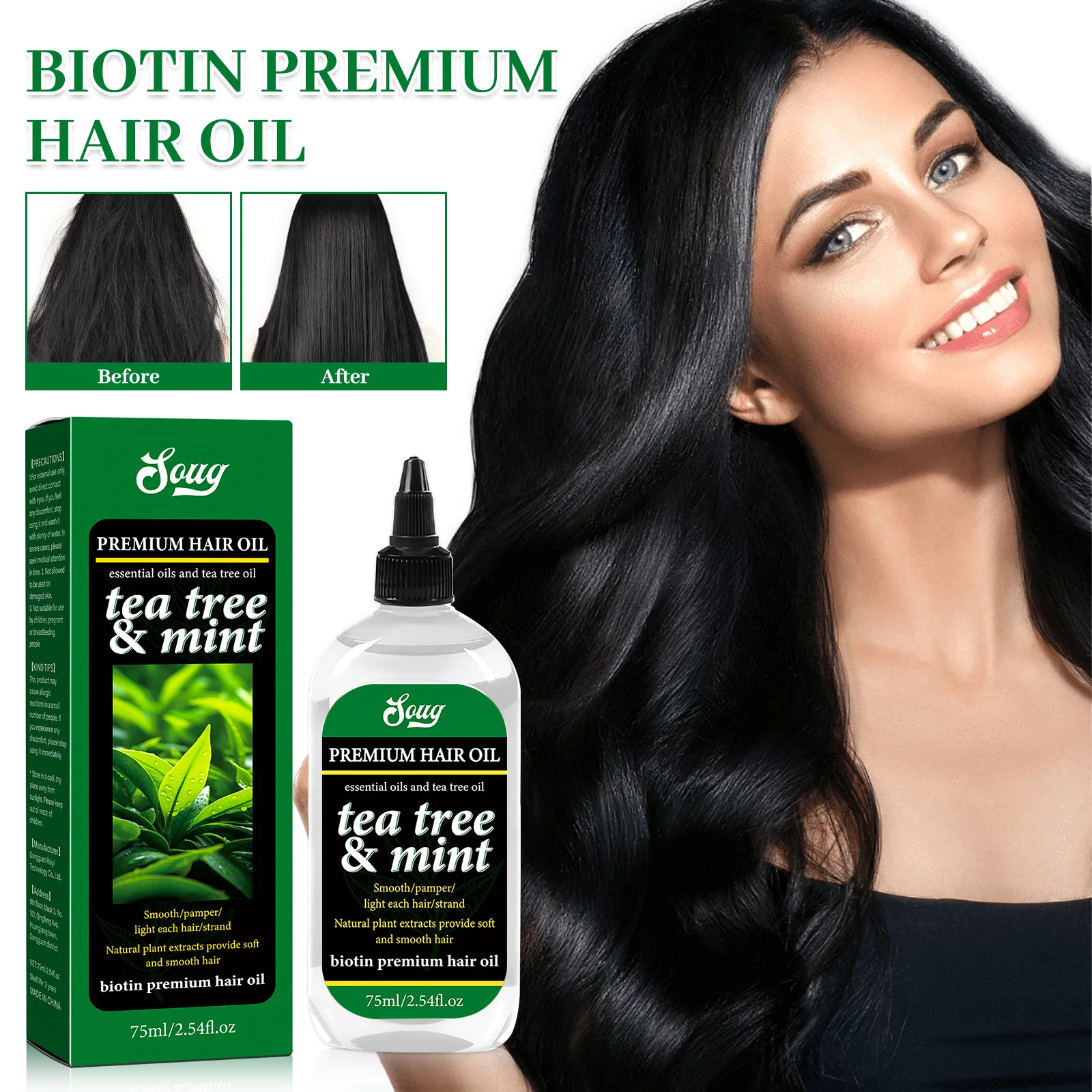 

75 Ml Essentiall Oil Hair Growth Products Natural Organic Hair Hair Strengthening Oil For Nourish Shiny Hair Healthy Care