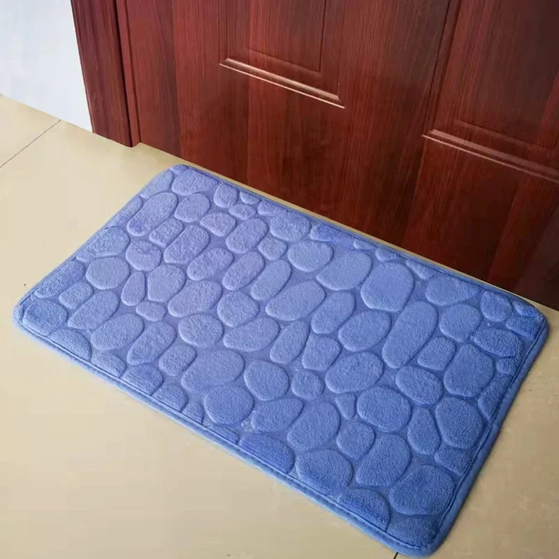 Pebble Embossed 40x60cm Bath Mat, Non Slip Washable Memory Foam Rug, Household Floor Doormat For Daily Bathroom Scenes