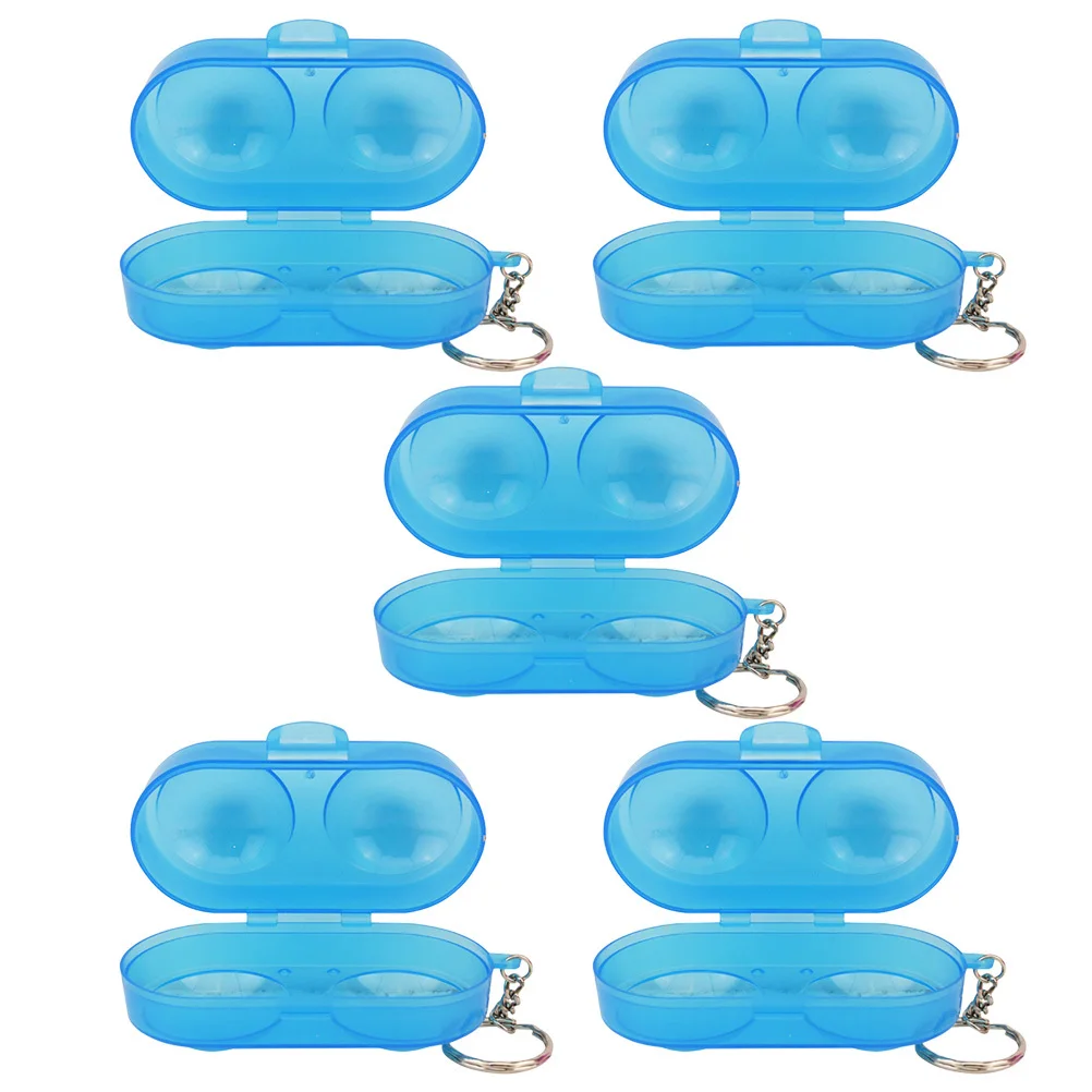 5 قطع حامل كرة تنس الطاولة ذو الفتحة المزدوجة، حافظة آمنة تمنع السحق مع سلسلة المفاتيح للتدريب واللعب الترفيهي