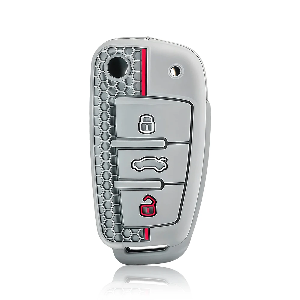 1 Pcs Silicone Car Key Fob Cover For Audi A1 A3 A6 C5 C6 Q3 Q2 Q7 TT TTS R8 S3 S6 RS3 RS6 A4
