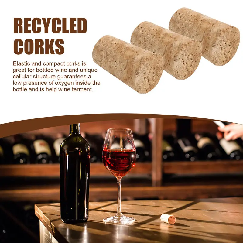 100Pcs Tapered Wine Cork Reusable Wood Corks Portable Sealing Wine Stopper Wine Bottle Cover for Bottles Wine-A09G