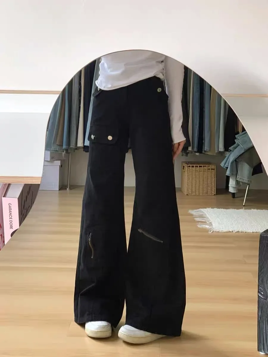 

Bla Bell Bot Denim Jeans Women's Spring Summer Thin American Sle Large Size Design Slim Straight Workwear Long Trousers
