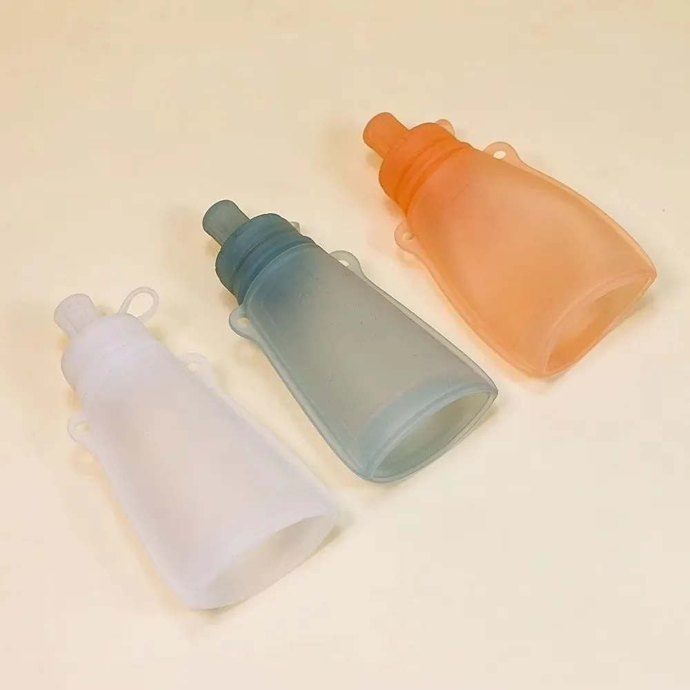 BPA Free Baby Food Pouch Leak-proof Sealing Reusable Silicone Milk Storage Bag Refillable Design Food Grade Silicone