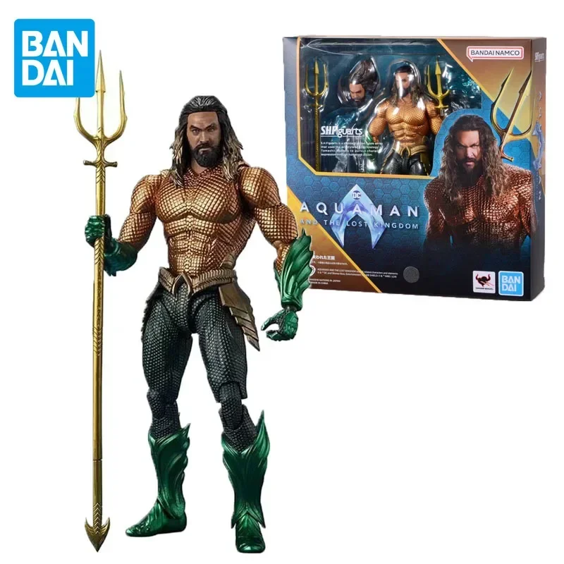 In Stock Bandai Original S.H.Figuarts Aquaman 2 Anime Action Figure Toys Collection Model Hoilday Gifts Collectible Ornaments