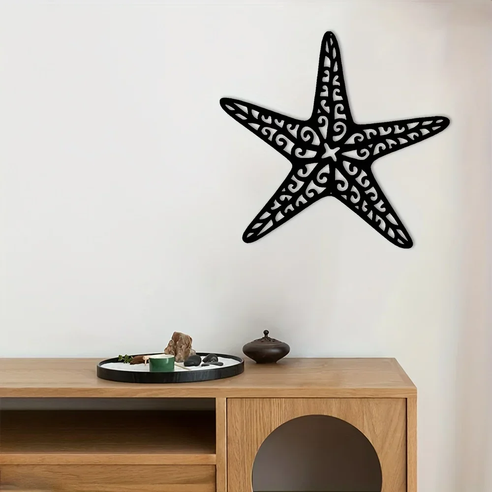 1pc Coastal Starfish Ocean Beach Metal Wall Art,Metal Wall Art Interior Decoration, Home Wall Hangings Home Decor