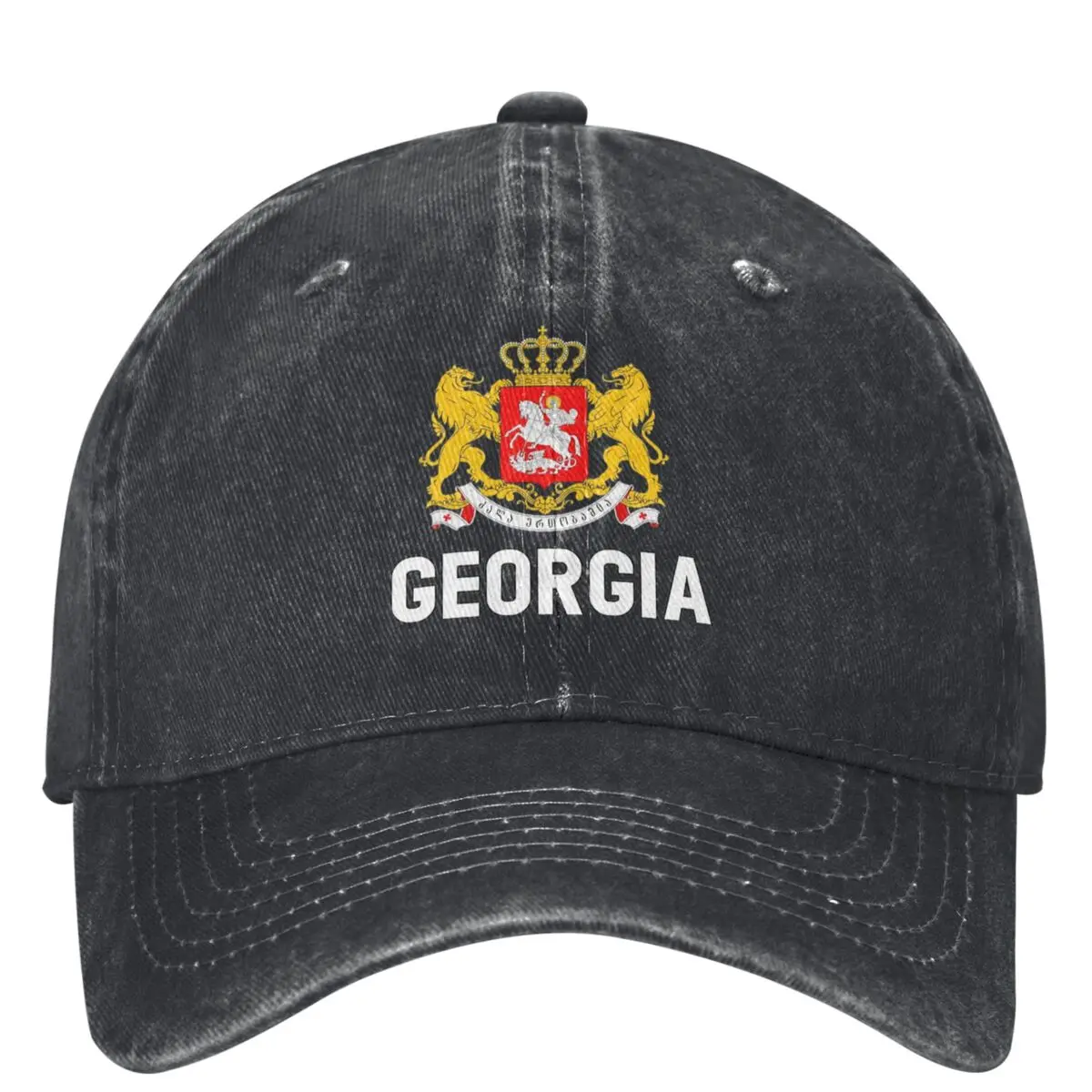 Georgia Gerb Sakartvelo Denim Baseball Cap Georgian Flag Kpop Rock Trucker Hat Men Women y2k Retro Sun Visors Baseball Caps