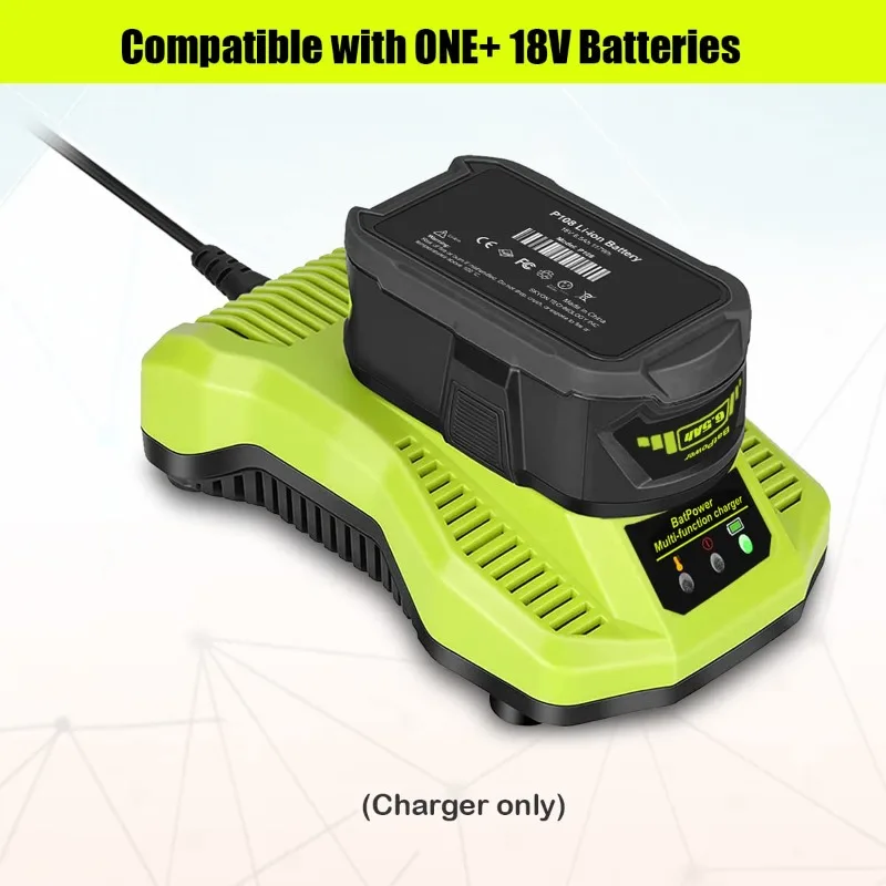 Portable Lithium Battery Fast Charger Power Tool Battery Charger Replacement Charger Compatible with For Ryobi 12V–18V Batteries