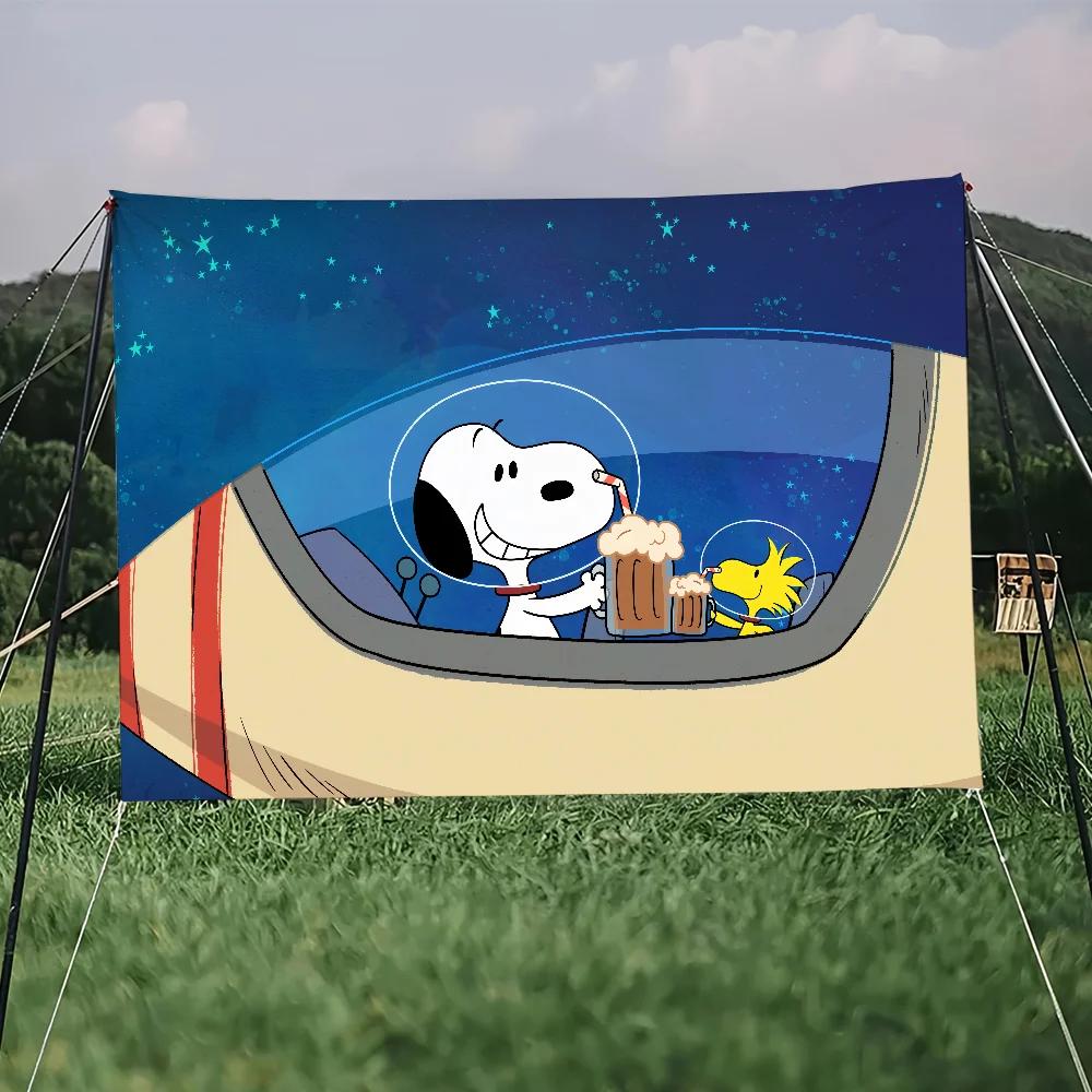 Cartoon S-Snoopy-ES Cute Dog flag For Picnic Art Home Decoration Party Outdoor Camping Banner