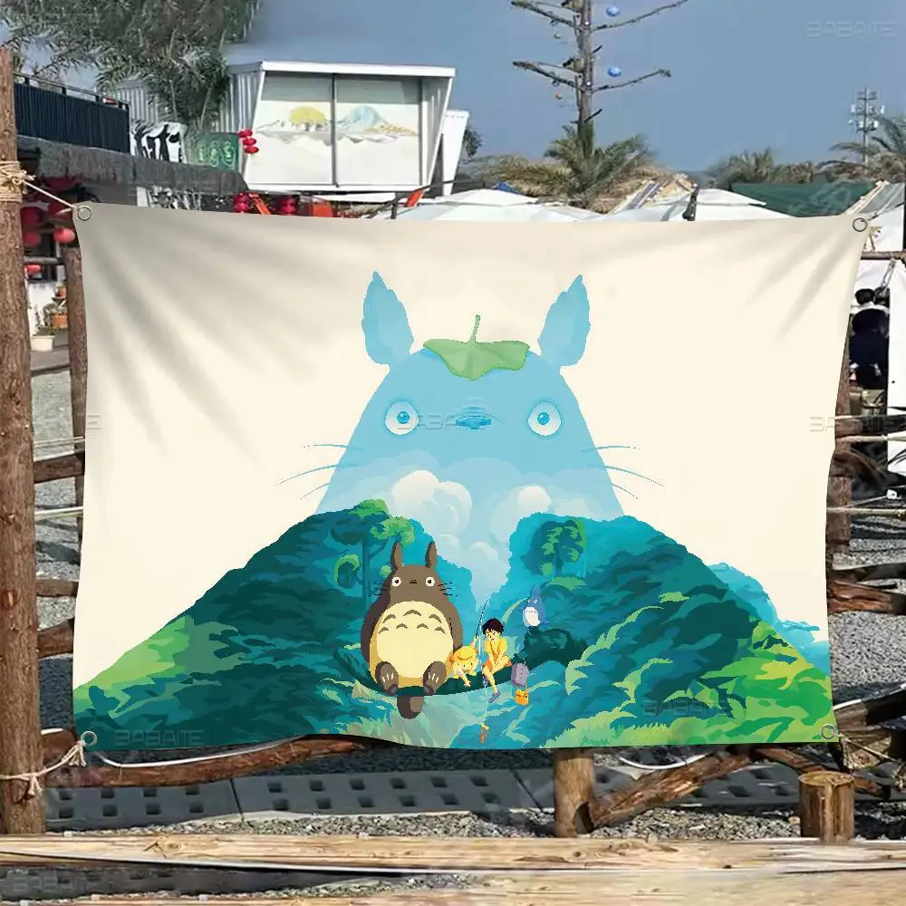 T-Totoros Cartoon Family Gatherings Outdoor Atmosphere Flags Camping Decorations Banners