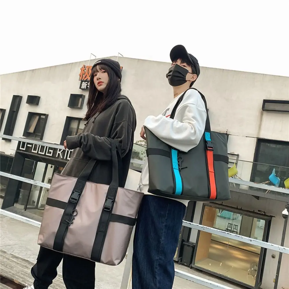 Zipper Waterproof Male Tote Bag Large Capacity Casual Travel Luggage Bag Oxford Cloth Commuting Nylon Duffle Bag Travel