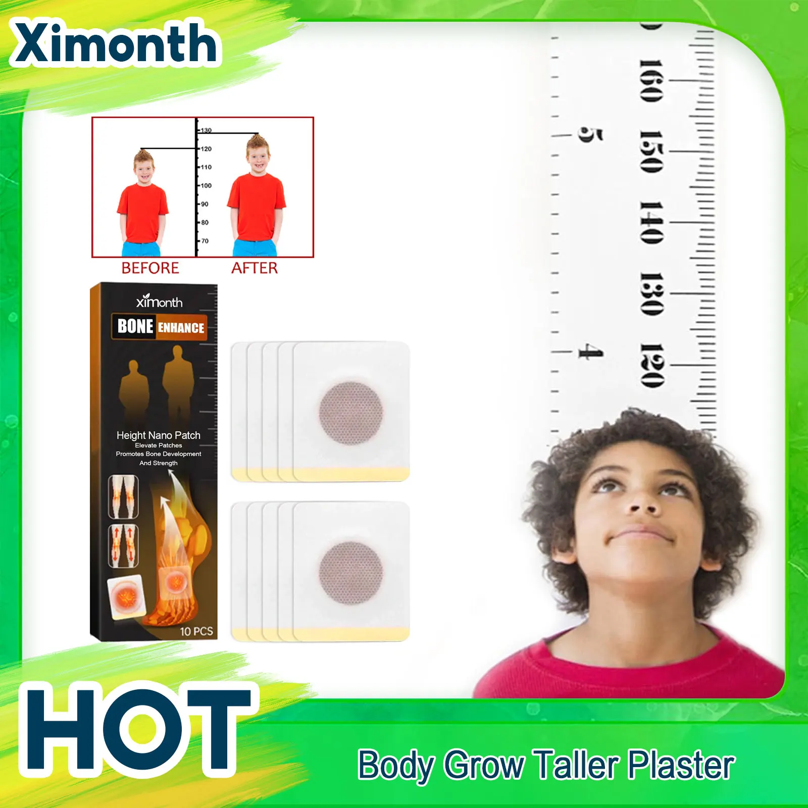 

Body Grow Taller Patch Height Increase Acupoint Stimulation Foot Bone Strength Maximizer Height Growth Hormone Enhancer Plaster