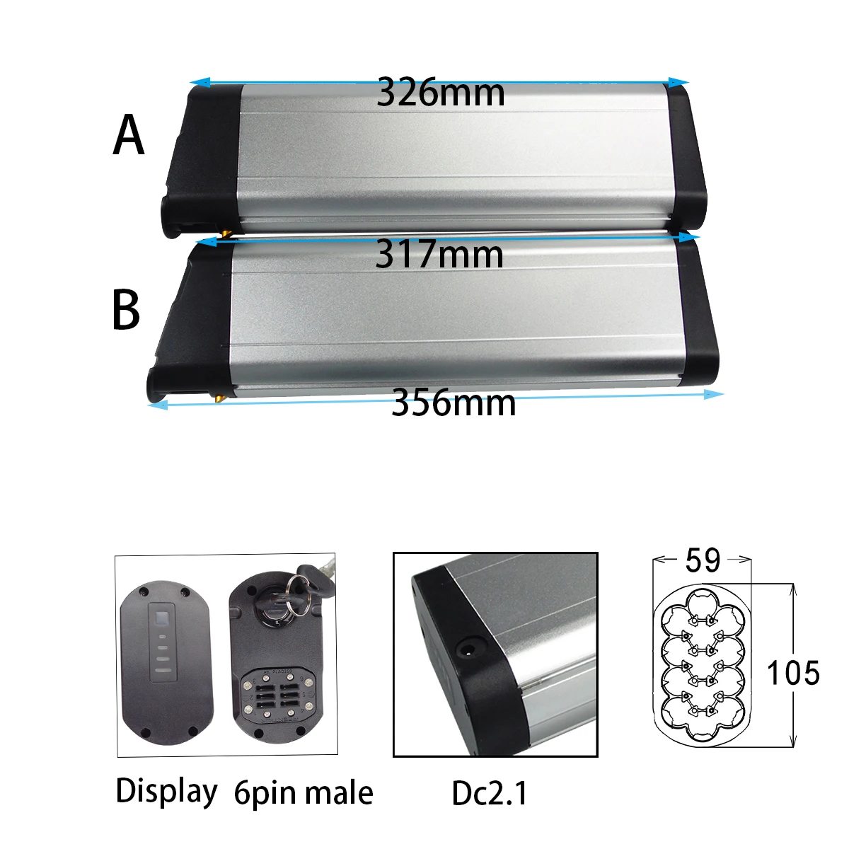 

Coral FC-5 48V 576Wh Hidden Tube Battery 10.4Ah 12Ah HIMO ZB20 Battery Repalcement EU US Include Tax