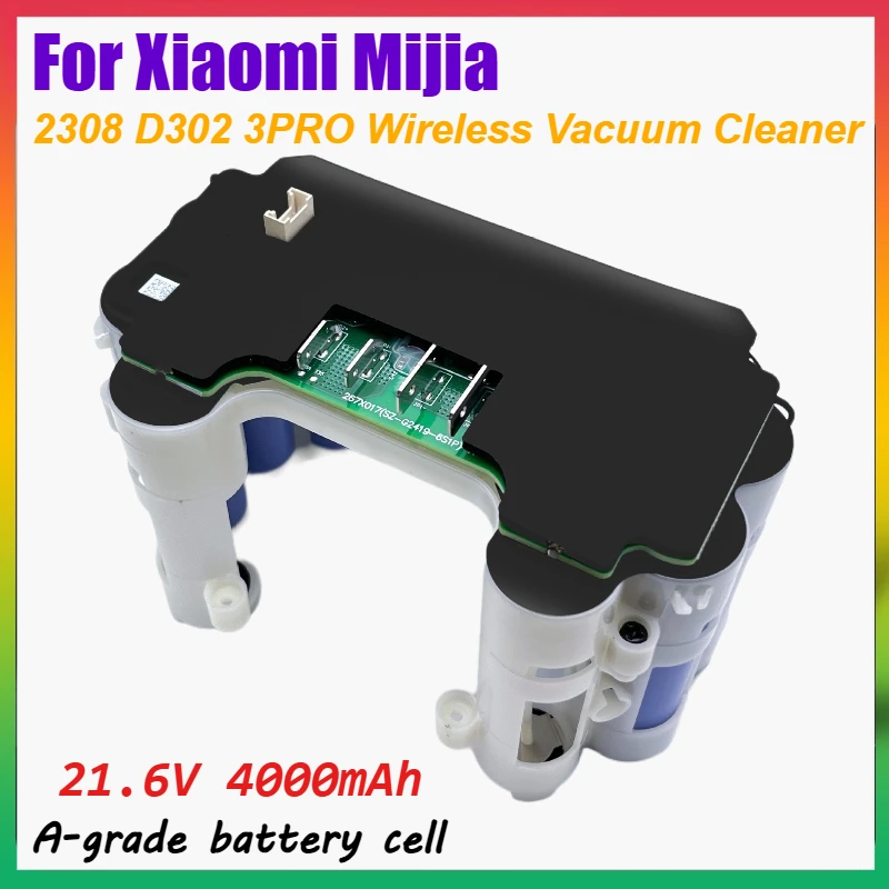 

4000mAh 21.6V Battery for Xiaomi Mijia 2308 D302 3PRO Wireless Vacuum Cleaner Shunzao 2308 M20 HSA51C.1 Floor Scrubber Batteries