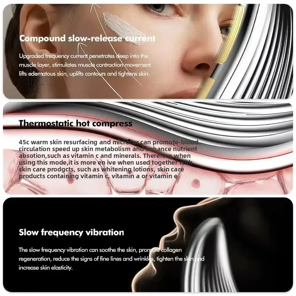 전문 EMS 미세전류 V 페이스 넥 리프팅 전기 괄사 홈 뷰티 장비 마사지기 리프팅 기구 얼굴 도구