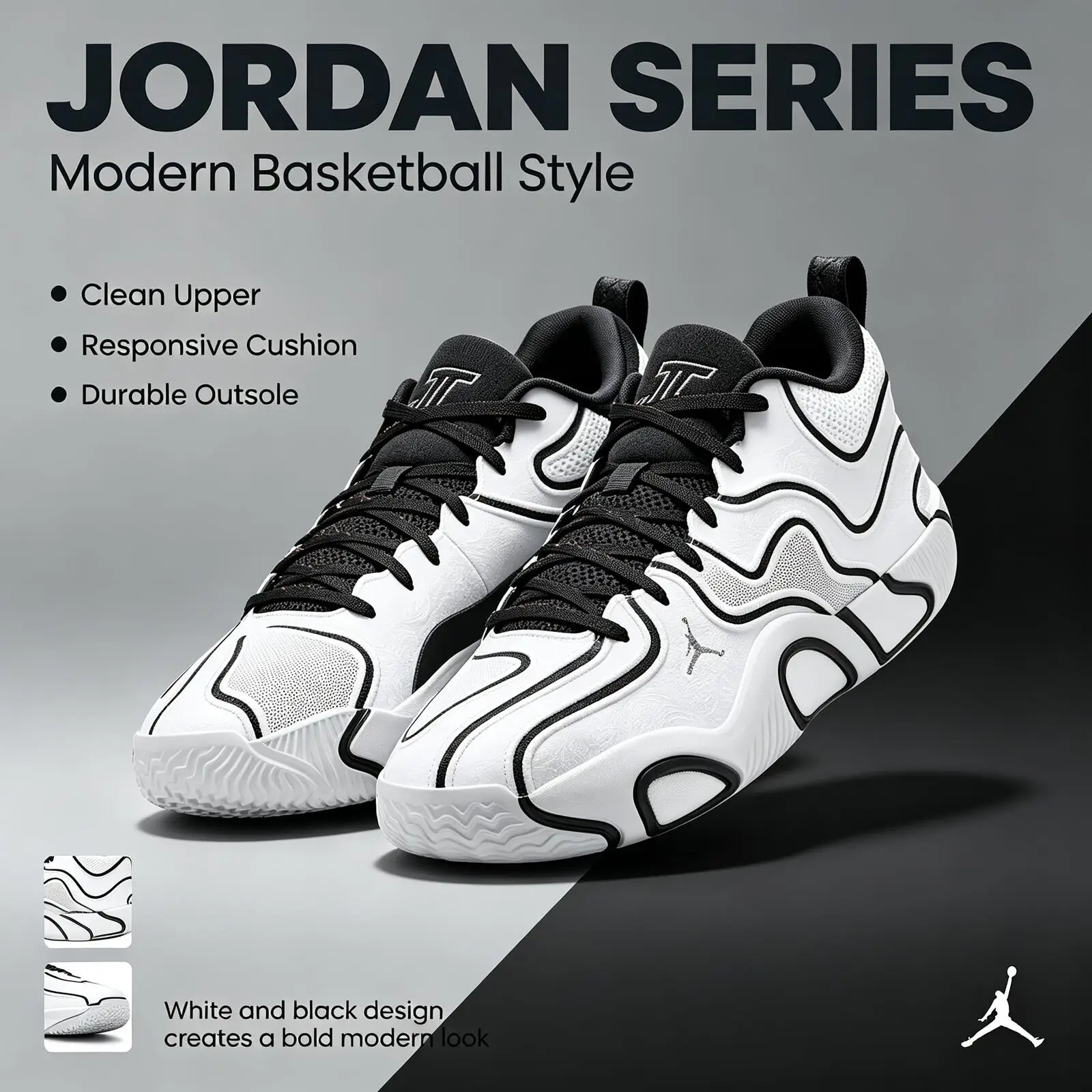 Nike JORDAN TATUM 3 PF IB8150-100 Authentic Men's Fashion Shock Absorption Lace-Up Basketball Shoes